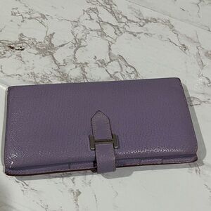 Preowned Hermes purple wallet